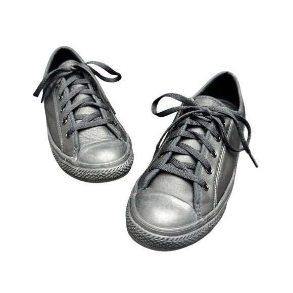 Converse All Star Black Leather Low-Top Women's Shoes 564986C, Size 6 - Picture 2 of 11